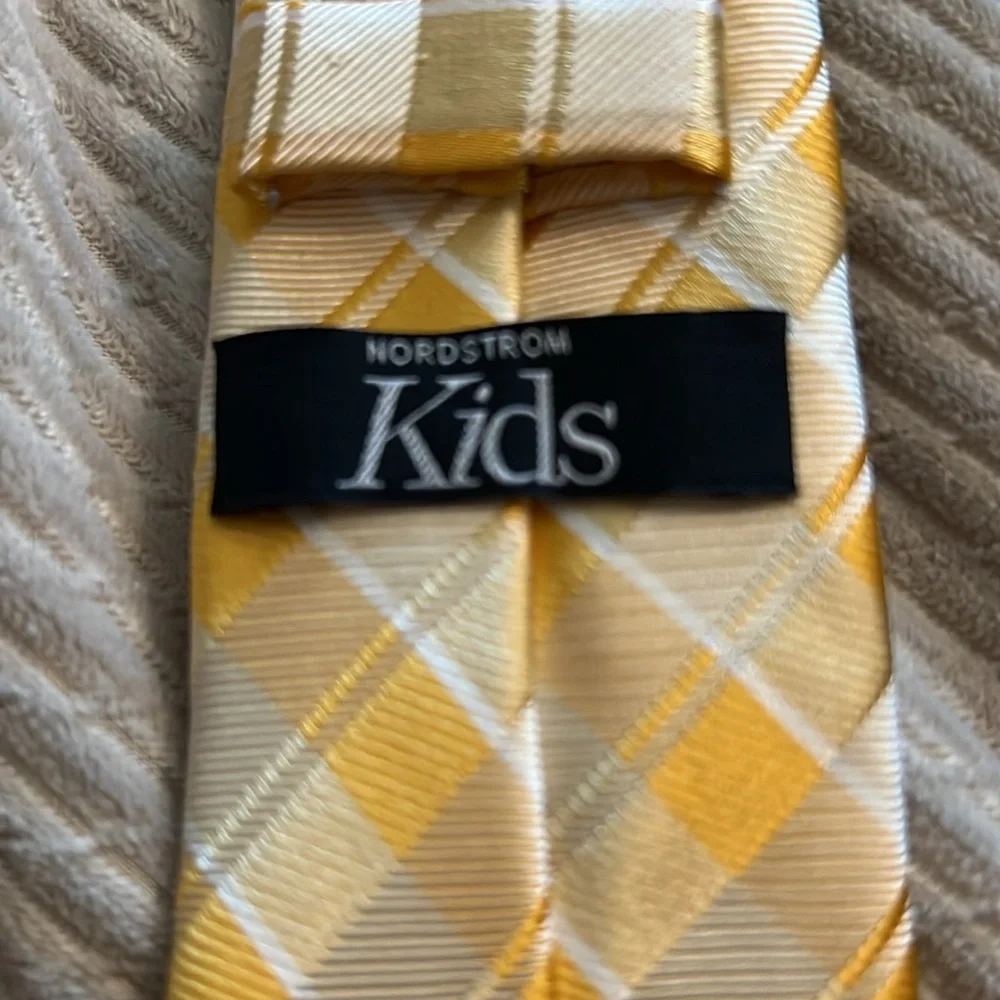 Nordstroms yellow plaid kids tie